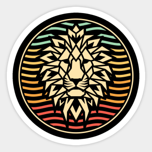 Vintage Lion Polygon Animal Sticker